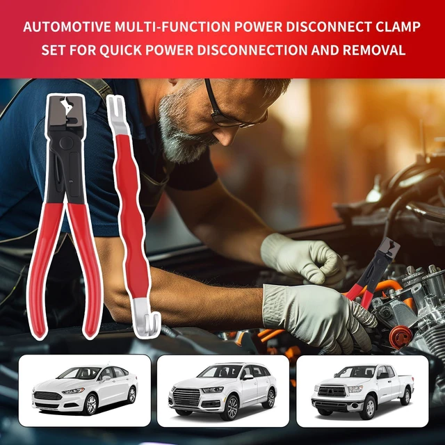 Alt view image 7 of 7 - Electrical Disconnect Pliers for Cars,Heavy Duty Connector Removal Tool | Non-Slip Dual-Head Design,Hose Clamp & CV Boot Clamp Use,Connector Separator Tool for Auto Electricals