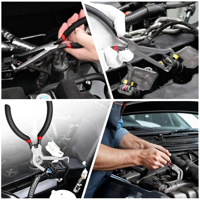 Alt view image 3 of 7 - Upgraded 37960 Electrical Disconnect Pliers, 8in Automotive Tools Electrical Connector Pliers, Automotive Tools for Push Tab Style Plugs