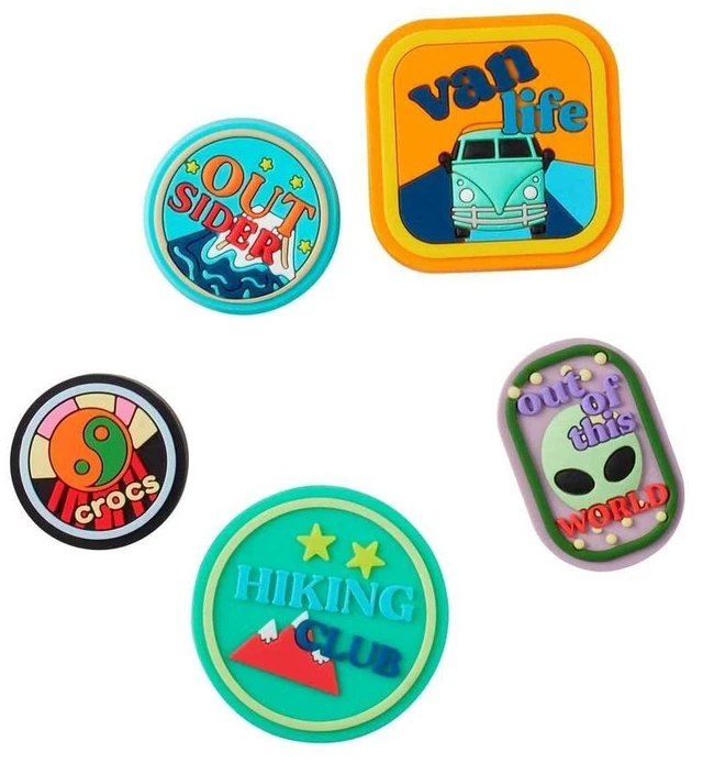 Main image of unisex adult Jibbitz 5-pack Travel | Jibbitz Shoe Charms, Adventure Patch, Small US