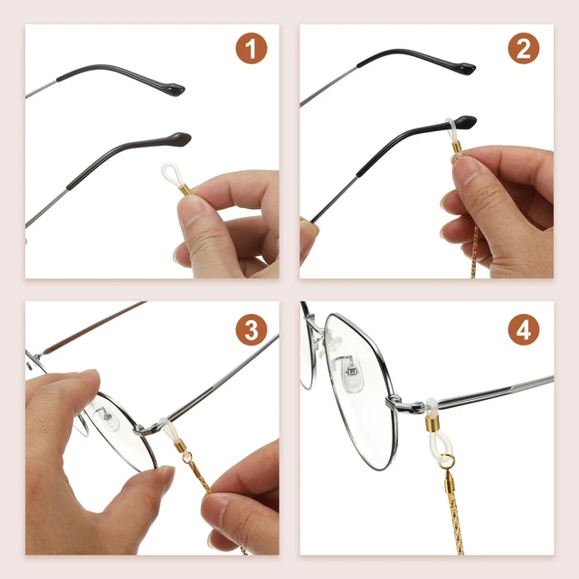 Alt view image 4 of 6 - PATIKIL Eye Glasses Holders Around Neck, Black Hollow Chain Eyeglasses Strap Fashion Stylish Beaded Lanyard Glasses Chain for Women Sunglasses Old Lady Glass, 1 Pcs