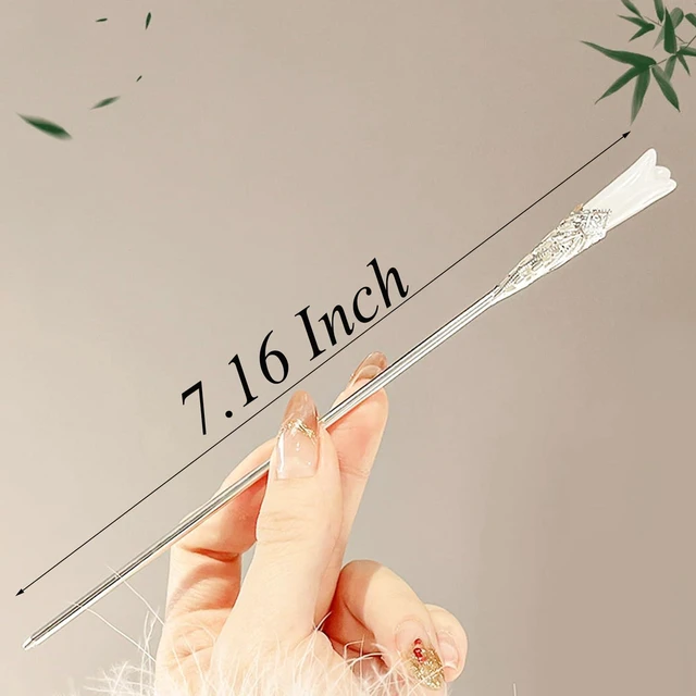 Alt view image 2 of 2 - 1 Pcs Hair Sticks for Women,Chinese Hair Chopsticks for Women,Chinese Hanfu Asian Vintage Hair Chopsticks Metal Hair Bun Updo Holders Long Hair pins for Girls