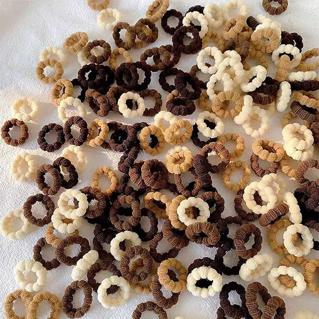 Alt view image 4 of 7 - 500 PCS Cotton Hair Ties for Babies & Kids No-Crease, Gentle Hair Elastics for Girls & Toddlers Soft Ponytail Holders for Thin & Thick Hair, Small Hair Accessories Rubber Hair Elastics (Brown)