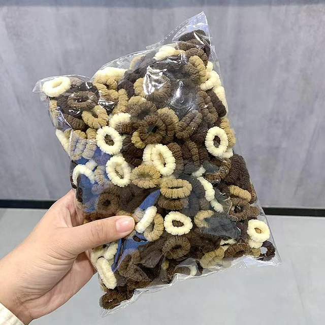 Alt view image 7 of 7 - 500 PCS Cotton Hair Ties for Babies & Kids No-Crease, Gentle Hair Elastics for Girls & Toddlers Soft Ponytail Holders for Thin & Thick Hair, Small Hair Accessories Rubber Hair Elastics (Brown)