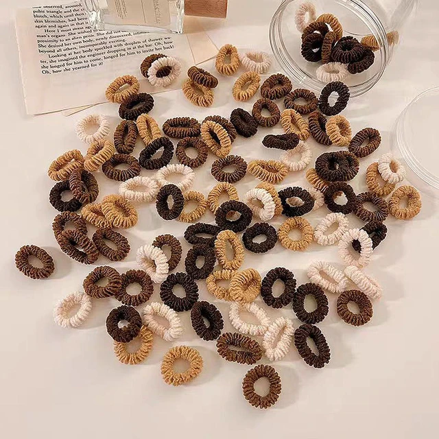 Alt view image 6 of 7 - 500 PCS Cotton Hair Ties for Babies & Kids No-Crease, Gentle Hair Elastics for Girls & Toddlers Soft Ponytail Holders for Thin & Thick Hair, Small Hair Accessories Rubber Hair Elastics (Brown)