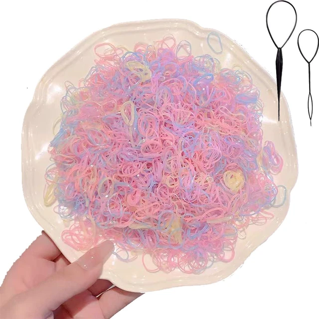 Main image of Elastic Hair Rubber Bands 2000PCS Soft Ponytail Elastics Holders Small Hair Ties for Blond Kids Baby Girls Toddler Infants Hair No Crease Damage No Hurt Thin Easy to dismantle Mini Hair Tie Multicolor