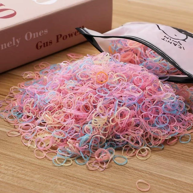 Alt view image 2 of 7 - Elastic Hair Rubber Bands 2000PCS Soft Ponytail Elastics Holders Small Hair Ties for Blond Kids Baby Girls Toddler Infants Hair No Crease Damage No Hurt Thin Easy to dismantle Mini Hair Tie Multicolor