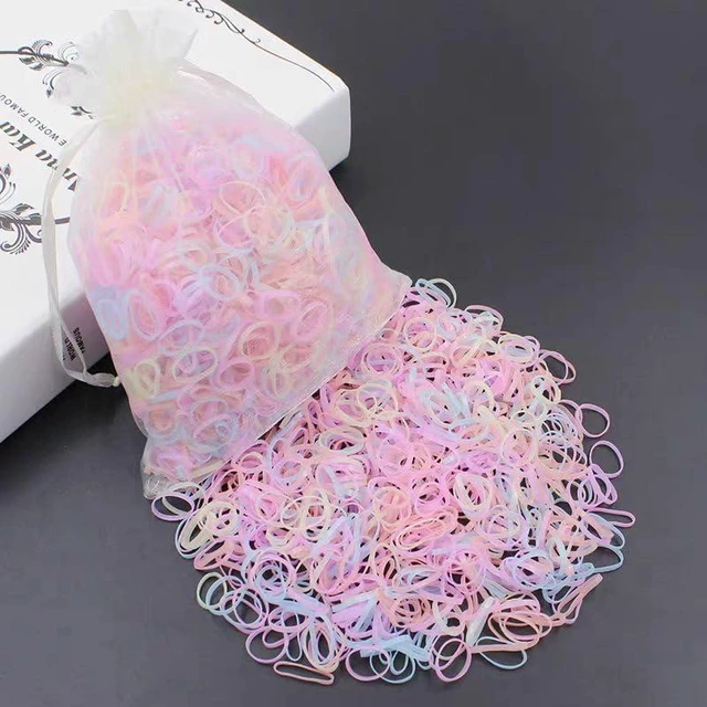 Alt view image 3 of 7 - Elastic Hair Rubber Bands 2000PCS Soft Ponytail Elastics Holders Small Hair Ties for Blond Kids Baby Girls Toddler Infants Hair No Crease Damage No Hurt Thin Easy to dismantle Mini Hair Tie Multicolor