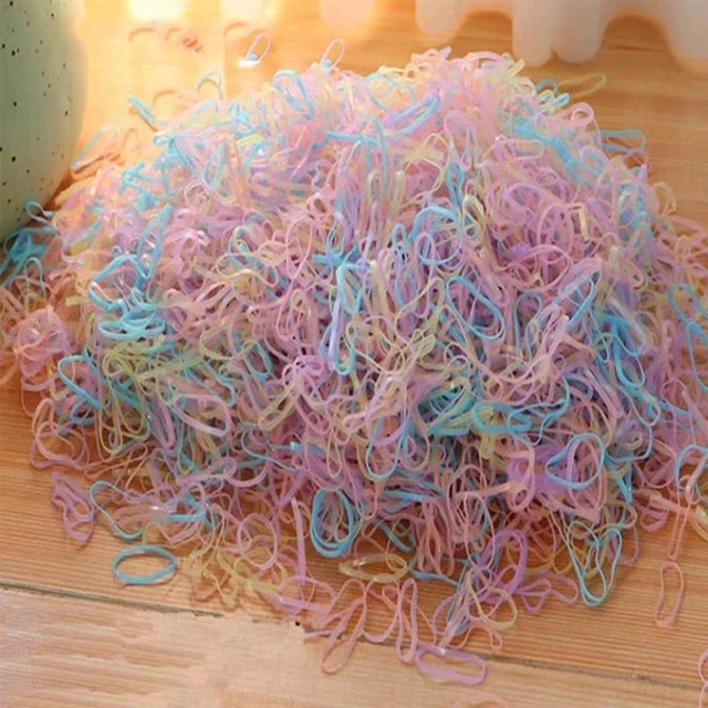 Alt view image 4 of 7 - Elastic Hair Rubber Bands 2000PCS Soft Ponytail Elastics Holders Small Hair Ties for Blond Kids Baby Girls Toddler Infants Hair No Crease Damage No Hurt Thin Easy to dismantle Mini Hair Tie Multicolor