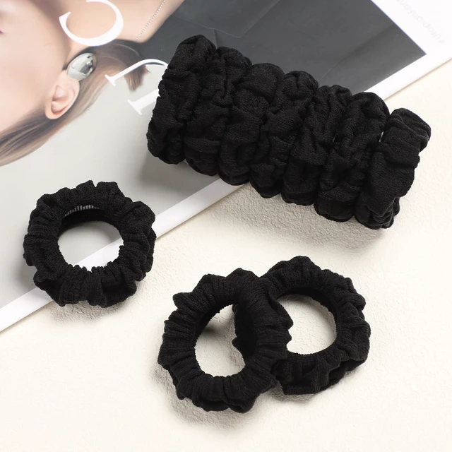 Alt view image 6 of 7 - WantGor Hair Ties, Women 10PCS Hair Bands No Damage Elastic Scrunchies Seamless Ponytail Holders Hair Accessories Head Bands for Women's Thick Thin Hair (Black)