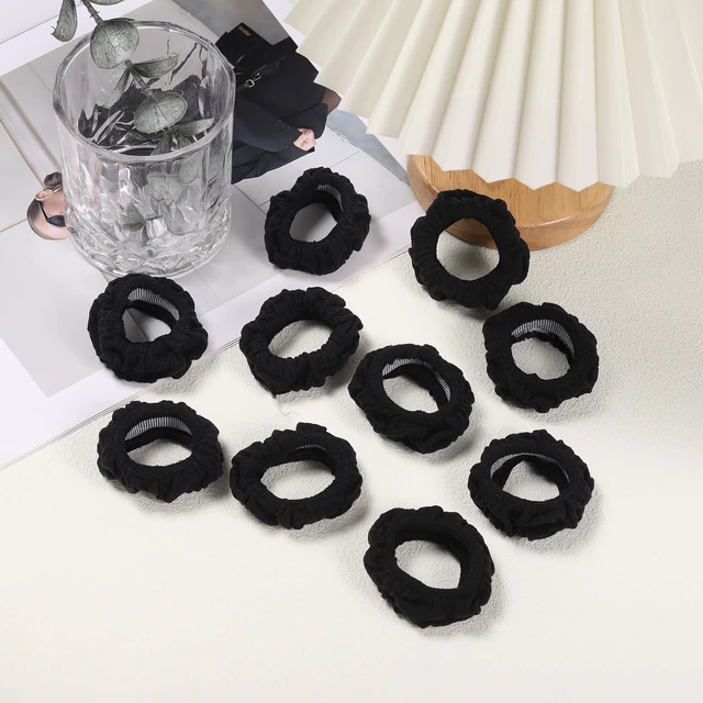 Alt view image 7 of 7 - WantGor Hair Ties, Women 10PCS Hair Bands No Damage Elastic Scrunchies Seamless Ponytail Holders Hair Accessories Head Bands for Women's Thick Thin Hair (Black)