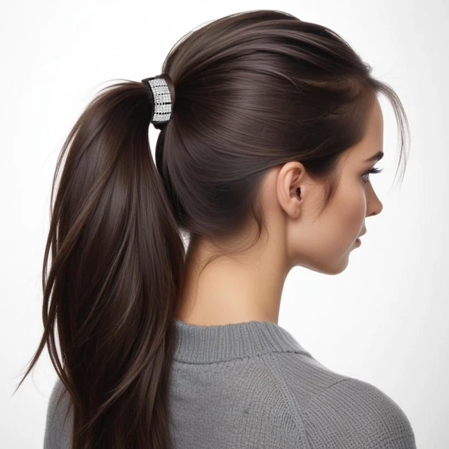 Alt view image 6 of 7 - 3pcs Pony Tails Hair Ties, Crystal Ponytail Holders, Hair Ties, Silver | Sparkly Rhinestone, Elastic Scrunchies, for Thin Thick Hair, Rhinestone Hair Accessories, for Women Girls