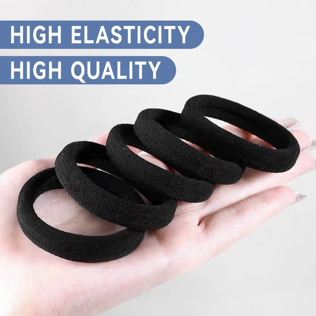 Alt view image 3 of 6 - hair ties no damage,Hair Bands for Women Thick Hair,20 Pcs Elastic Hair Ties,Black Hair Bobbles for Men Girl,Hair Band Ponytail Holders,Hair Accessories,Scrunchies for Women