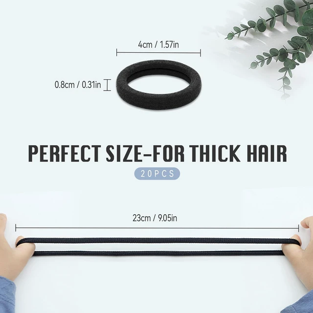 Alt view image 4 of 6 - hair ties no damage,Hair Bands for Women Thick Hair,20 Pcs Elastic Hair Ties,Black Hair Bobbles for Men Girl,Hair Band Ponytail Holders,Hair Accessories,Scrunchies for Women