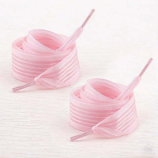 Alt view image 7 of 7 - ShiQiao Spl Ribbon Shoe Laces Ties Shoelaces for Women Bday Birthday Gifts for Girls Flat Stripe Shoestrings Shoelace Accessories Clips for Sneakers Boots Bow Bowknot Charms for Shoes Clips Charms