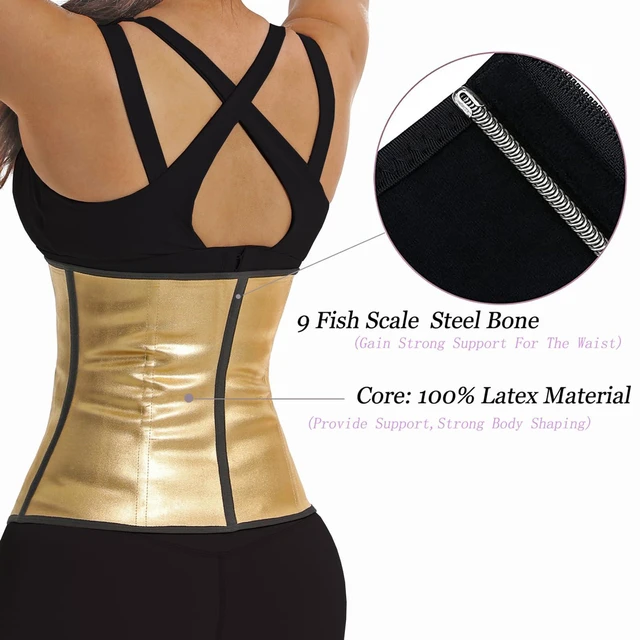 Alt view image 5 of 6 - Vigorix Waist Trainer for Women Sport Workout Tummy Control Corset Girdle, Waist Cincher Slim Body Shaper (Medium) Black