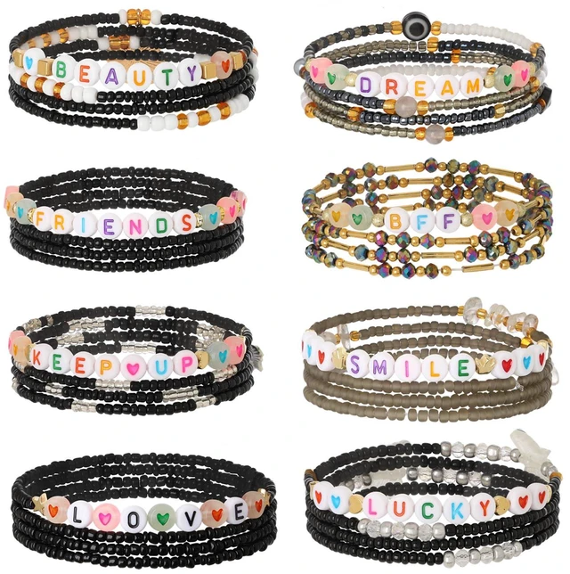 Main image of ELABEST African Waist Beads 23.6-39.3 inch Elastic Waist Beads for Women 8Pcs Stretch Friendship Belly Beads Waist Jewelry Accessories (Black, 23.6inch/60cm)