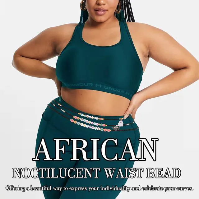 Alt view image 6 of 7 - ELABEST African Waist Beads 23.6-39.3 inch Elastic Waist Beads for Women 8Pcs Stretch Friendship Belly Beads Waist Jewelry Accessories (Black, 23.6inch/60cm)