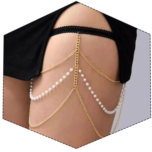 Main image of D.Bella Crystal Leg Chain Women's Body Chains Layered Body Jewelry Party Thigh Chain Thigh Jewelry Accessories for Women