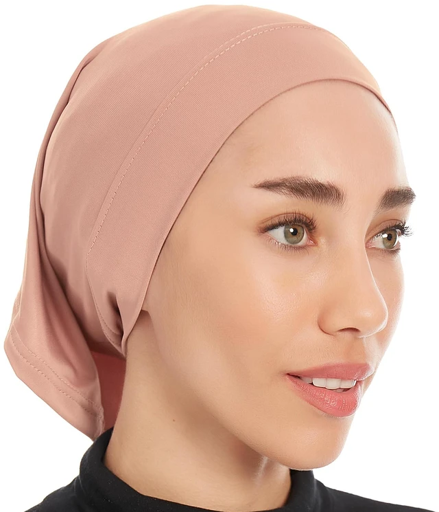Alt view image 3 of 4 - Ayisah Hijab Caps Underscarf for Women Light Brown Hijab Cap Underscarf Turban Dreadlocks Tube Muslim Accessories Headscarf Wrap - Islamic Hajib Headwrap Tube Fashion Solid Color (Light Brown)