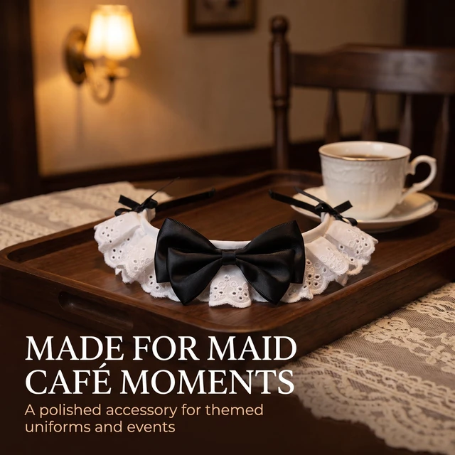 Alt view image 3 of 7 - Jinshining Black Women Girls for Lolita Headband Lace Bow Hair Band Maid Anime Cosplay Headwear Ribbon Bowknot Cute Hair Band Party Hair Accessories Women's Fashion Headbands Maid's Headband
