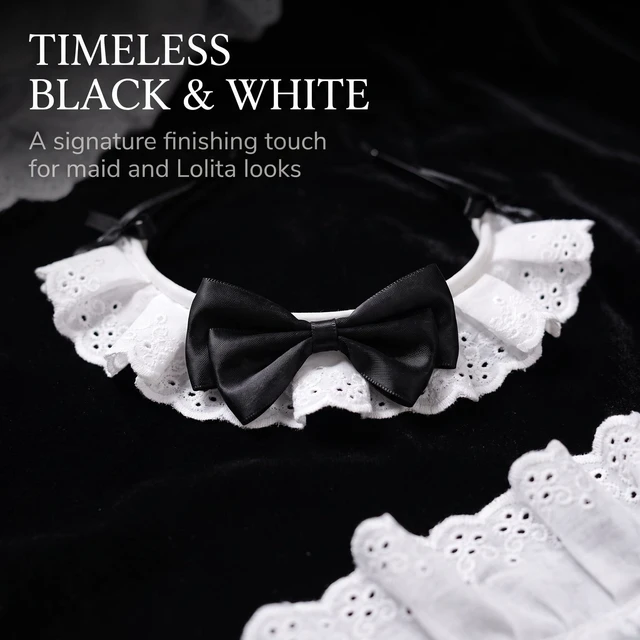 Alt view image 7 of 7 - Jinshining Black Women Girls for Lolita Headband Lace Bow Hair Band Maid Anime Cosplay Headwear Ribbon Bowknot Cute Hair Band Party Hair Accessories Women's Fashion Headbands Maid's Headband