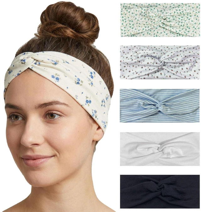 Main image of Waliah 6Pcs Twist Knotted Headband Wide Headbands for Women Non Slip | Cute Headband Soft Stretchy Head Bands for Women's Hair Accessories