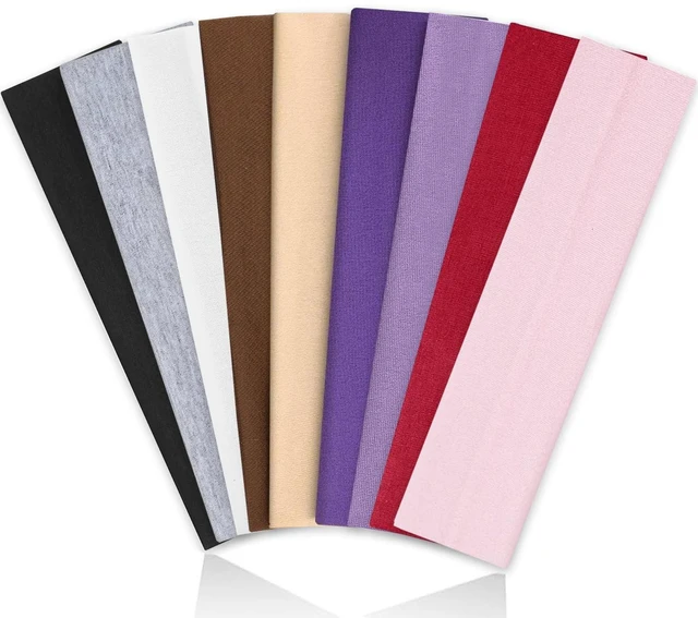 Main image of Headbands for Women Non Slip, 9Pcs Soft Elastic Hair Bands for Women's Hair, Fashion Stretchy Fabric Sweat Bands Headbands for Daily Workout Yoga Running Sports