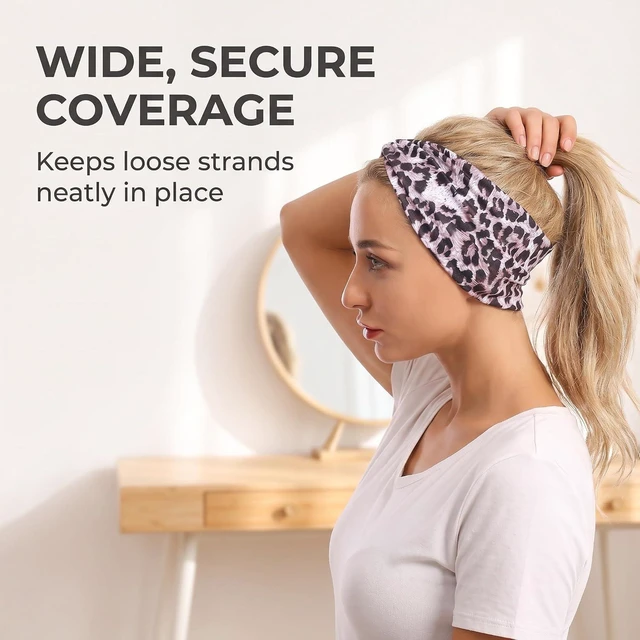 Alt view image 6 of 7 - Junfamilee Purple Fashion Women Leopard Print Cross Elastic Headband Gym Hairband Hair Women's Fashion Headbands, Hair Accessories