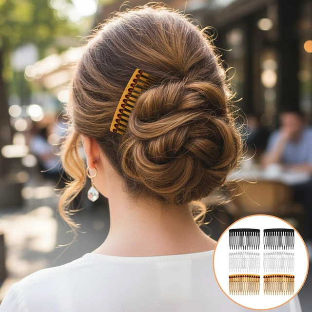 Alt view image 6 of 7 - 6 Pcs French Side Comb 14 Teeth, Hair Combs for Women Accessories, Vintage Decorative Hair Combs for Women Girls Bridal Wedding Veil Fine Hairs
