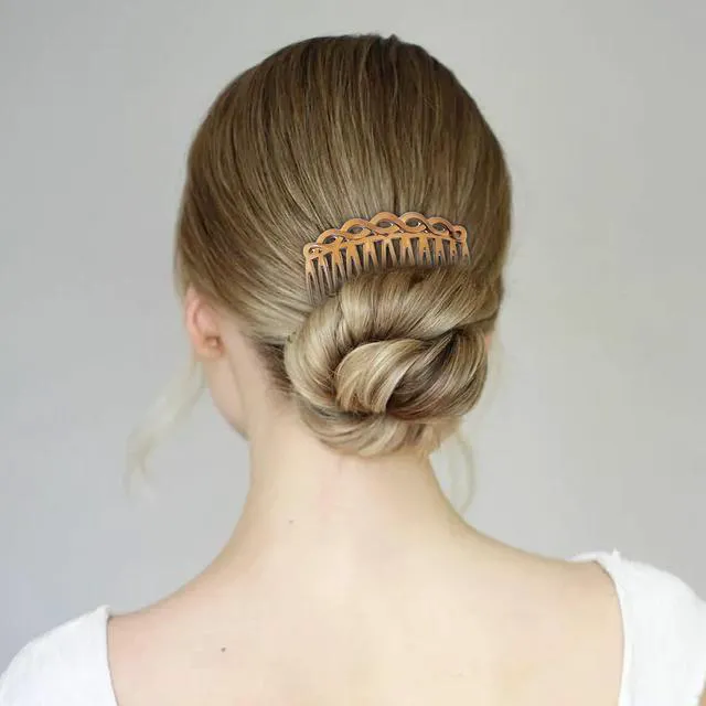 Alt view image 7 of 7 - 6Pcs French Hair Combs for Women - Resin Decorative Hair Combs Set in Black/White/Coffee, Small Hair Clips for Styling, Bridal, Daily Use
