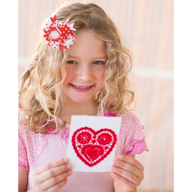 Alt view image 5 of 7 - ANBALA 2PCS Red Bows for Girls Red Pink Heart Hair Clips Ribbon Ribbon Bow Valentines Hair Accessories for Women Girls