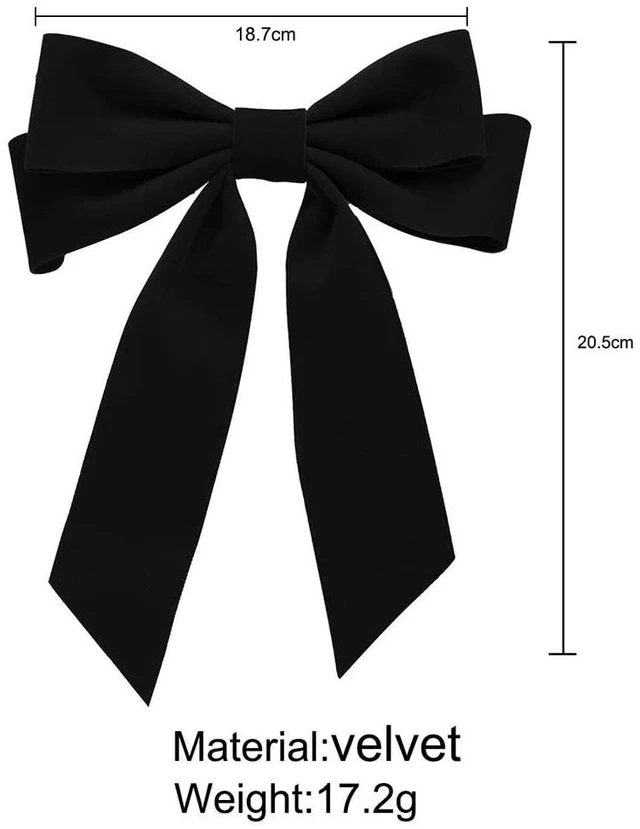 Alt view image 6 of 7 - Black Velvet Hair Bow Clips Alligator Clips for Hair Bows Hair clips for Women Girls French Barrette Large Bowknot Hair Clip for Bride Wedding Hairpin