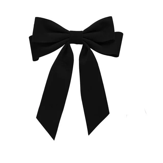 Alt view image 7 of 7 - Black Velvet Hair Bow Clips Alligator Clips for Hair Bows Hair clips for Women Girls French Barrette Large Bowknot Hair Clip for Bride Wedding Hairpin
