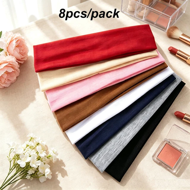 Alt view image 6 of 6 - 8pcs Headbands for Women Non Slip - Soft Women's Fashion Headband | Sports Head Bands Elastic Hair Bands for Daily, Workout, Yoga & Running (Multicolor-1)
