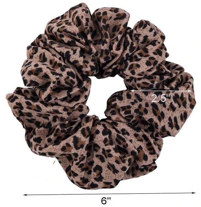 Alt view image 5 of 7 - 2PCS Leopard Elastic Scrunchie Hair Tie - Satin Hair Tie Accessories Cheetah Headdress Hair Accessories for Women Girls