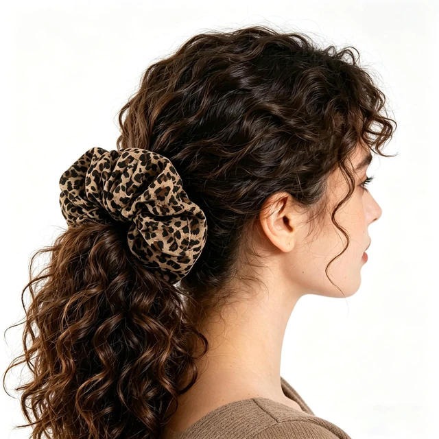 Alt view image 7 of 7 - 2PCS Leopard Elastic Scrunchie Hair Tie - Satin Hair Tie Accessories Cheetah Headdress Hair Accessories for Women Girls