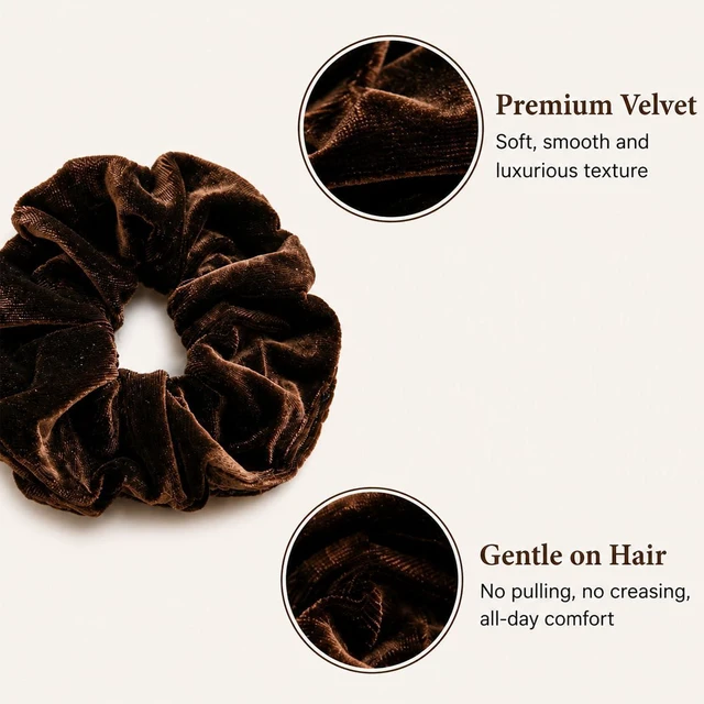 Alt view image 7 of 7 - Velvet-Scrunchies for Women Hair-Ties Jumbo Ponytail Holder Hair Accessory