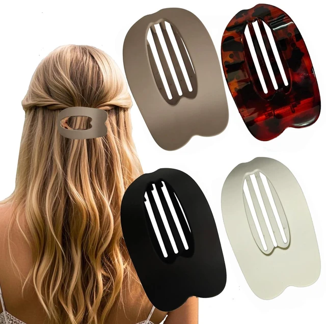 Main image of 4 PCS Flat Hair Clips, Strong Hold Hair Clips for Thick Thin Hair, Stylish Classic Hair Barrettes, Large Flat Claw Clips for Women Girls (Mixing)