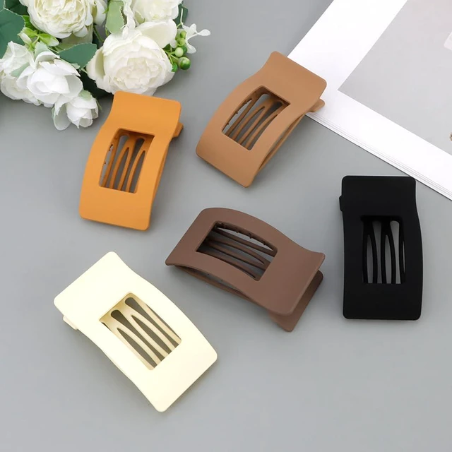 Alt view image 5 of 7 - Flat Hair Clips for Women Girls, 5Pcs French Large Flat Claw Clips for Thick Hair, Strong Hold Grip No Slip Multicolor Matte