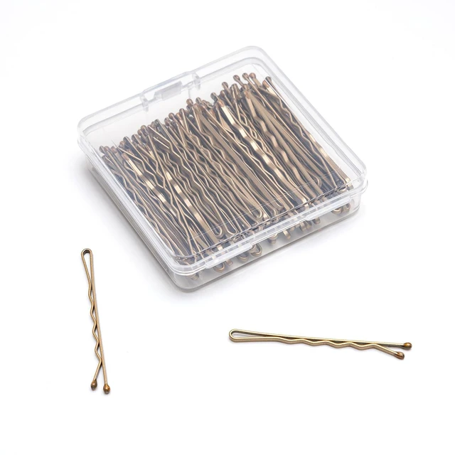 Alt view image 2 of 5 - Bobby Pins for Women, Regular Size, Blonde Wavy Pins with Small Box | 100 Count, Secure Hold, Comfortable, Suitable for Blonde Light Brown Hair