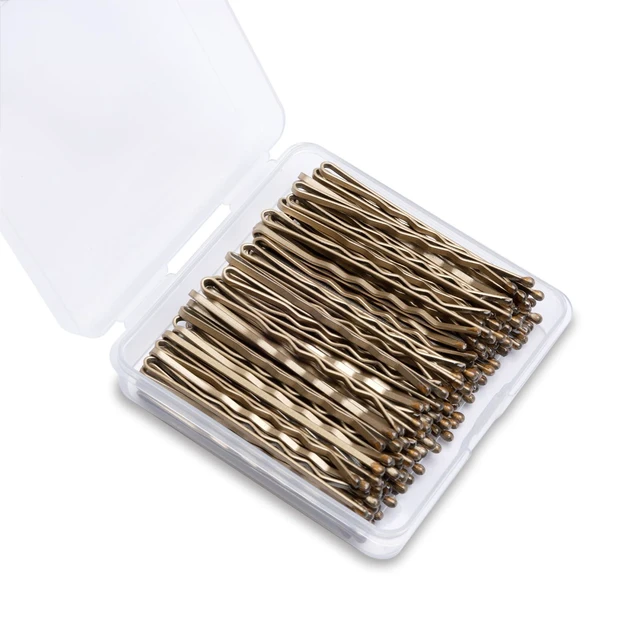 Alt view image 3 of 5 - Bobby Pins for Women, Regular Size, Blonde Wavy Pins with Small Box | 100 Count, Secure Hold, Comfortable, Suitable for Blonde Light Brown Hair