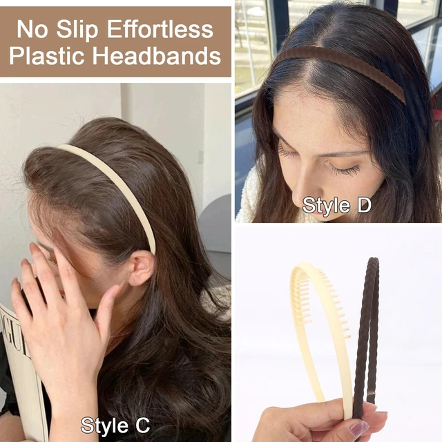 Alt view image 3 of 7 - CIEHER 8PCS Zig Zag Claw Comb Headbands, Flex No Pressure Headbands, Plastic Hair Bands with Teeth (Color_5)