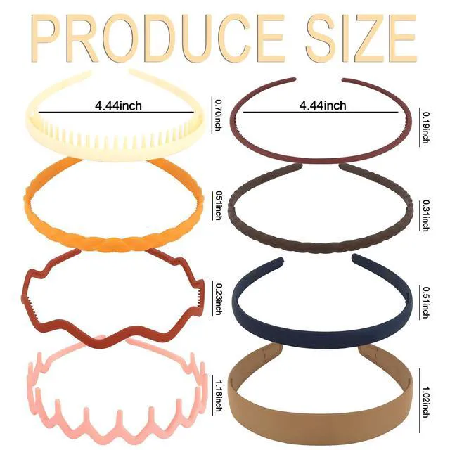 Alt view image 6 of 7 - CIEHER 8PCS Zig Zag Claw Comb Headbands, Flex No Pressure Headbands, Plastic Hair Bands with Teeth (Color_5)
