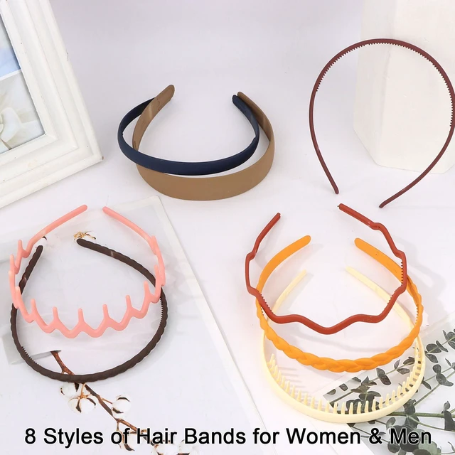 Alt view image 7 of 7 - CIEHER 8PCS Zig Zag Claw Comb Headbands, Flex No Pressure Headbands, Plastic Hair Bands with Teeth (Color_5)