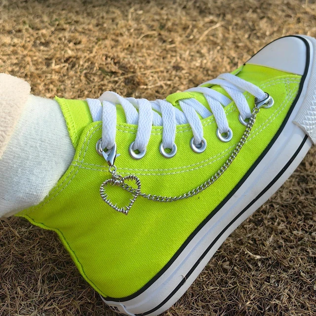 Alt view image 3 of 5 - Gownsella 2PCS Shoe Charms Chain Shoelace Chains DIY Punk Shoe Accessories Decoration for Boot Sneaker Bag Handbags Pants Chain Keychain Cool Party for Girl Women (05Thorns Love - Side)