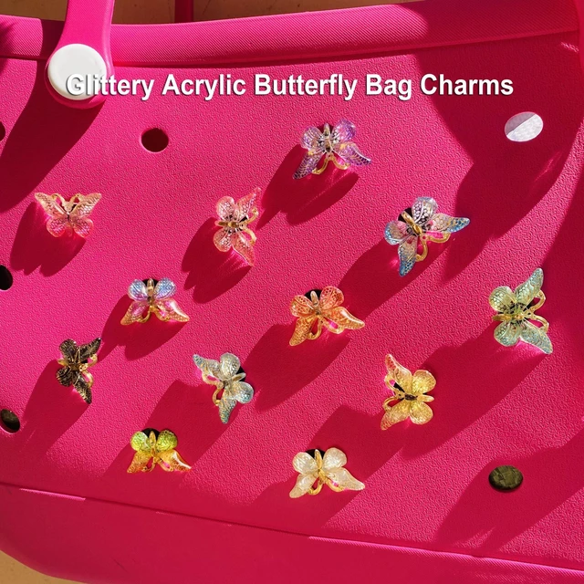Alt view image 2 of 6 - Kinearcharms 12PCS Charms for Bogg Bag, Bling Butterfly Beach Tote Bags Accessories Charm for Women Girls Kids Party Gifts, Decorations for Simply Southern Beach Totes Accessory