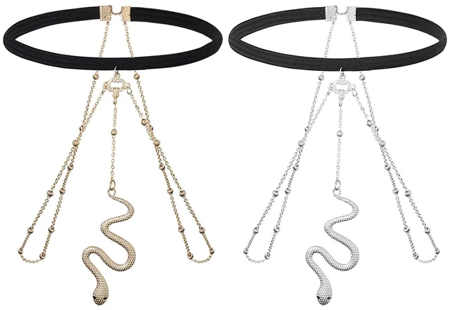 Main image of Pacrigo 2Pcs Thigh Chain Gold Leg Chain Jewerly for Women Gold Snake Charm Thigh Bracelet Party Body Chain Jewelry