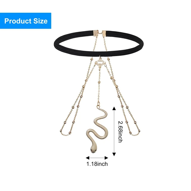 Alt view image 5 of 5 - Pacrigo 2Pcs Thigh Chain Gold Leg Chain Jewerly for Women Gold Snake Charm Thigh Bracelet Party Body Chain Jewelry