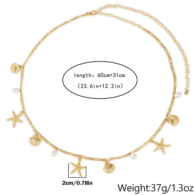 Alt view image 5 of 7 - ILGANT 2PCS Layered Gold Waist Chain Set, Adjustable Shell Belly Chains, Summer Beach Body Jewelry Accessories for Women