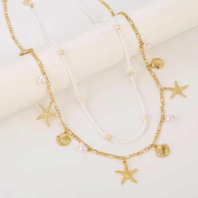 Alt view image 7 of 7 - ILGANT 2PCS Layered Gold Waist Chain Set, Adjustable Shell Belly Chains, Summer Beach Body Jewelry Accessories for Women